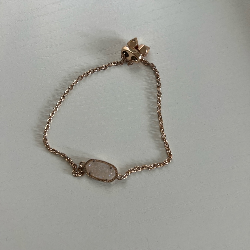 Kendra Scott Elaina bracelet - iridescent drusy rose gold